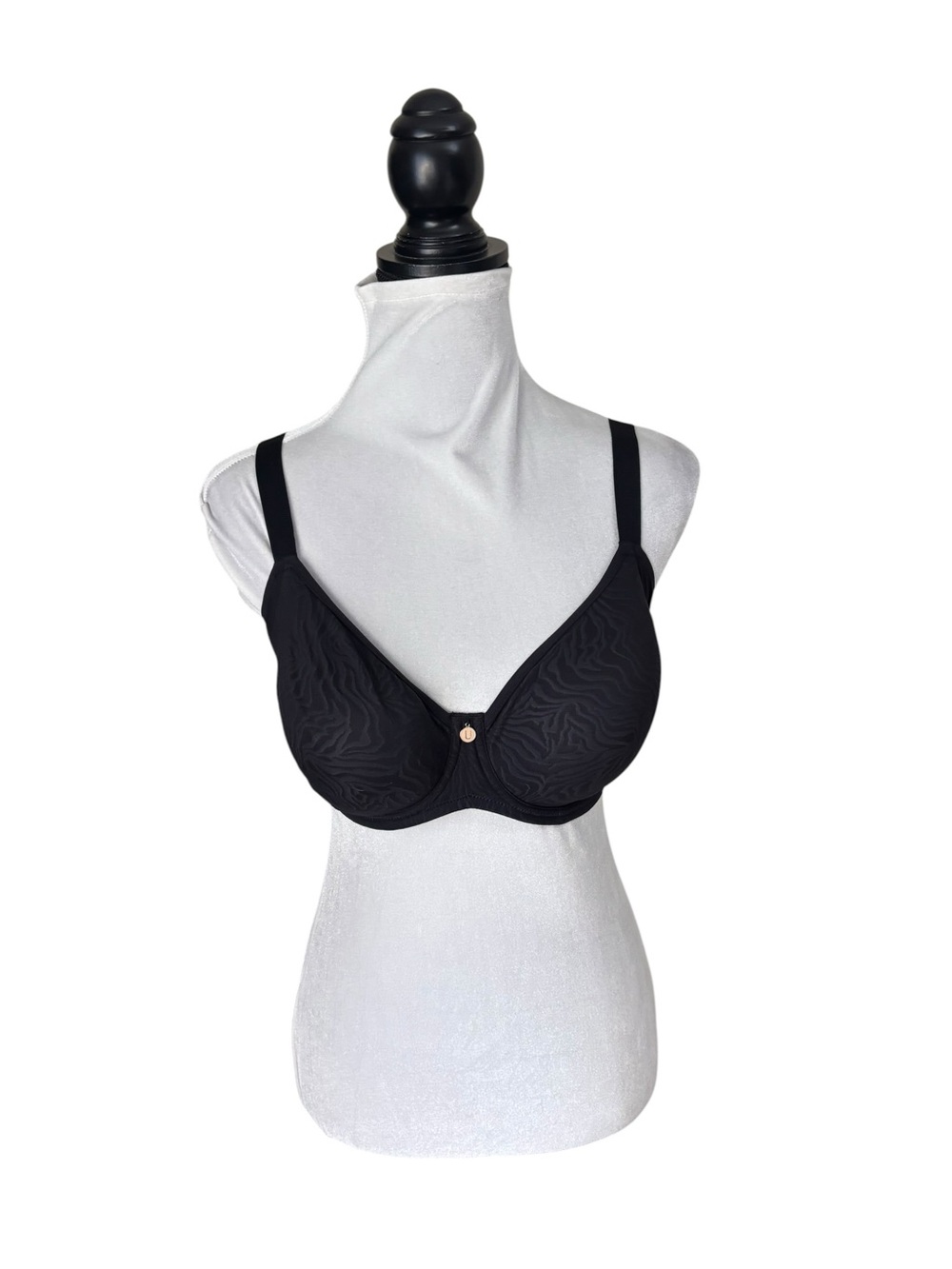 Understance NWT black lingerie Sidney Flexwire unpadded underwire Demi bra 34DDD